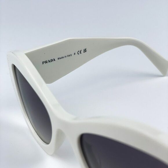 NEW Prada PR07YS 142130 White Grey Gradient Cat Eye Women Sunglasses - Picture 11 of 13